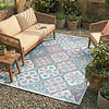 Bohemian buitenkleed - Vedra Tile Blauw - thumbnail