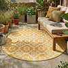 Rond buitenkleed - Rio Flower Geel - thumbnail