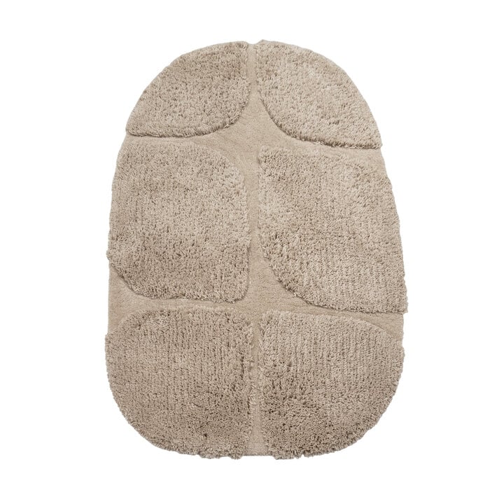 Organisch vloerkleed - Odette Grid Taupe - 1