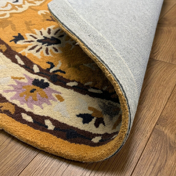 Vintage rond vloerkleed - Valentina Geel - 4