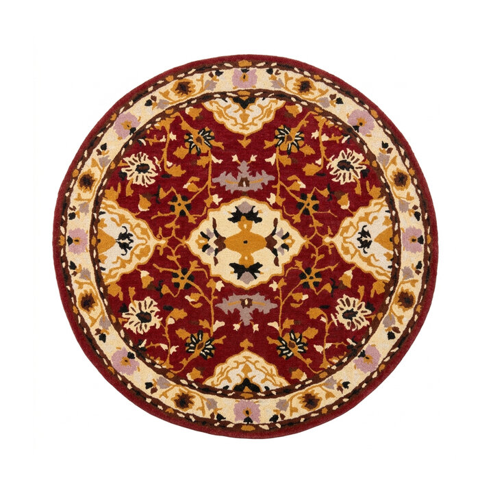 Vintage rond vloerkleed - Valentina Rood - 1