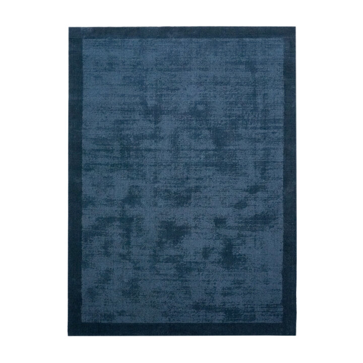 Laagpolig vloerkleed - Lucien Border Blauw - 1
