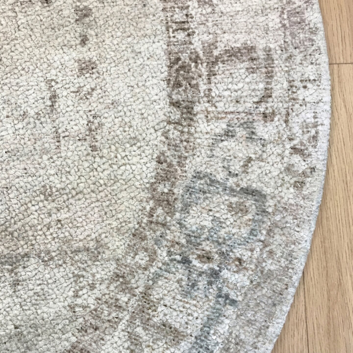 Rond vintage vloerkleed - Kyra Medaillon Taupe - 3