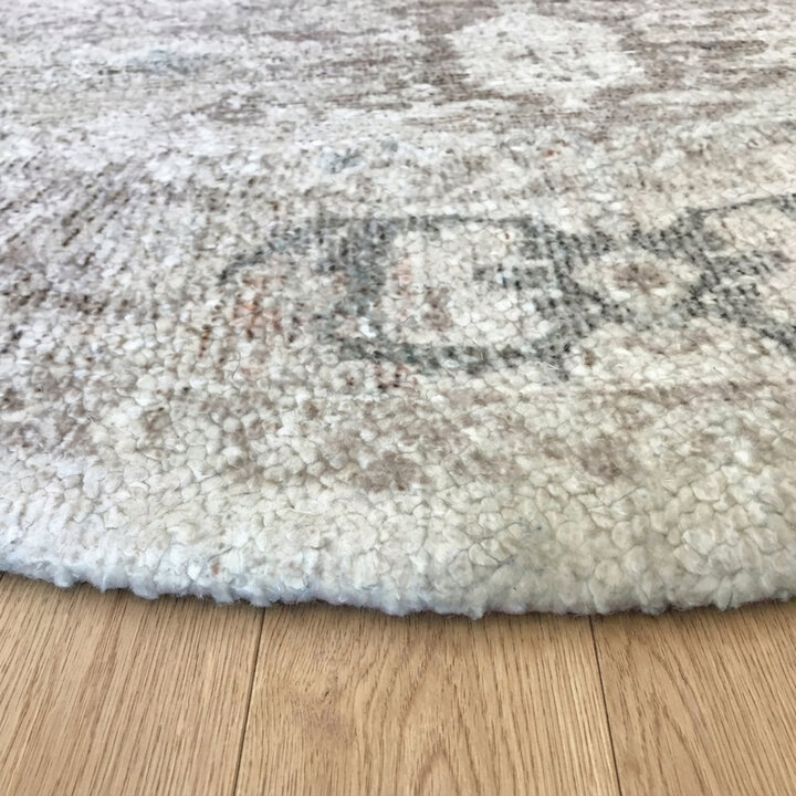 Rond vintage vloerkleed - Kyra Medaillon Taupe - 4