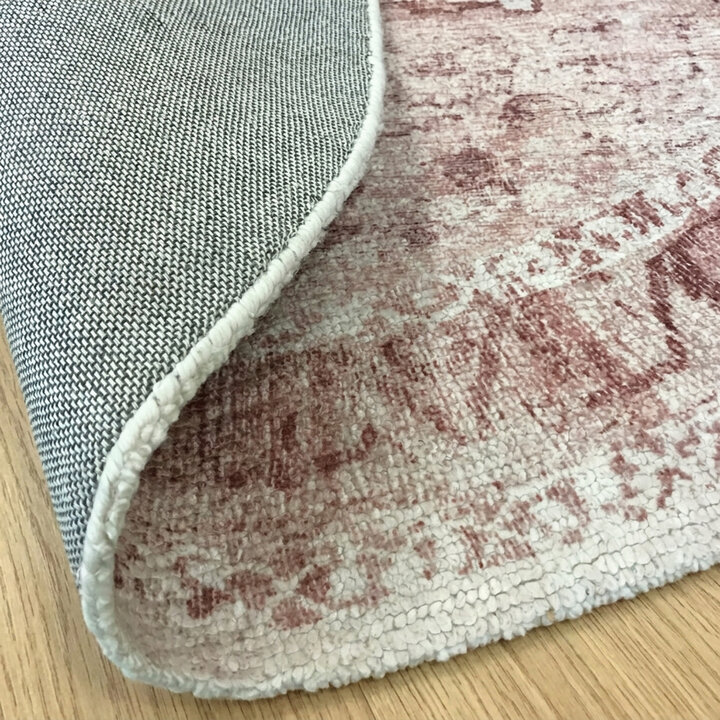 Rond vintage vloerkleed - Kyra Medaillon Roze - 5