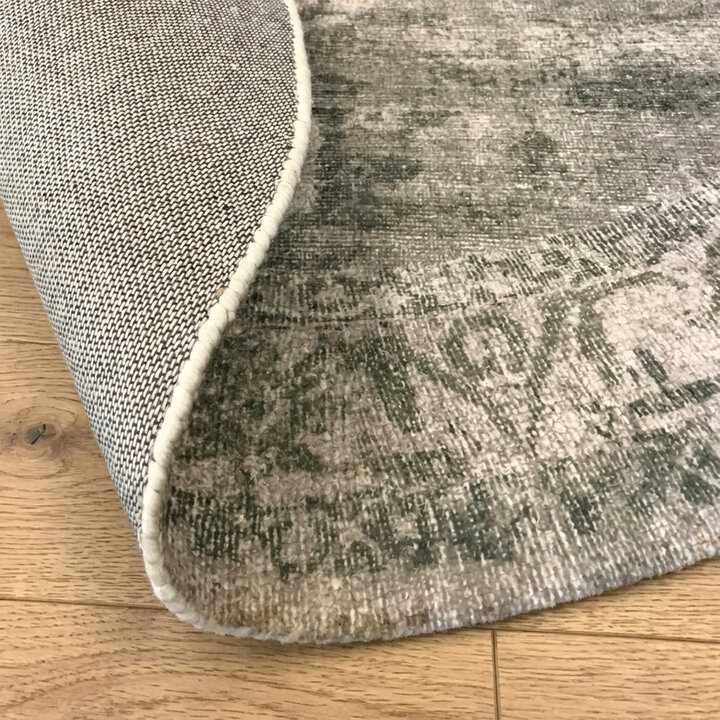 Rond vintage vloerkleed - Kyra Medaillon Groen - 5