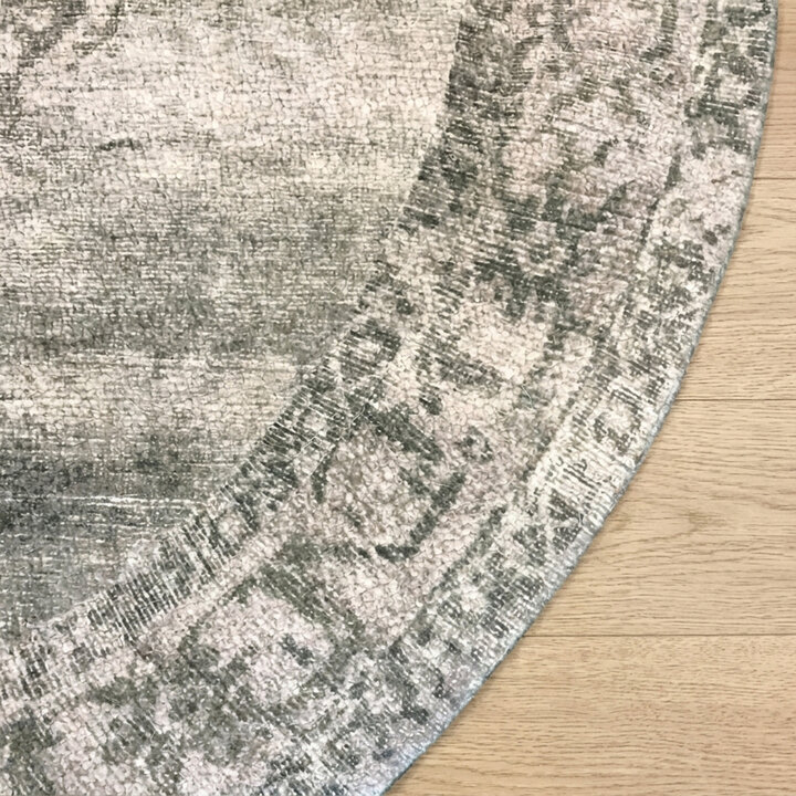 Rond vintage vloerkleed - Kyra Medaillon Groen - 3