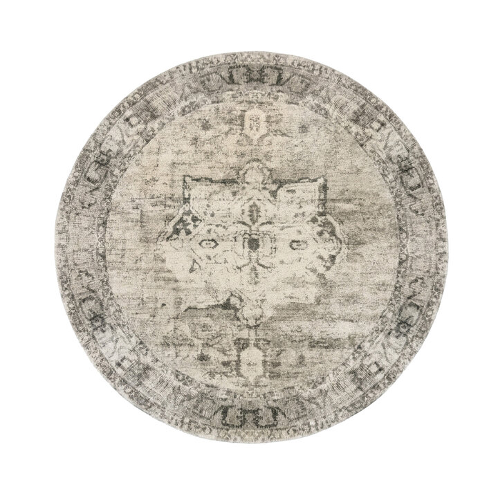 Rond vintage vloerkleed - Kyra Medaillon Creme - 1