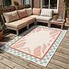 Buitenvloerkleed - Oasis Leaves Blauw/Rood - thumbnail