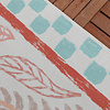 Buitenvloerkleed - Oasis Leaves Blauw/Rood - thumbnail 2