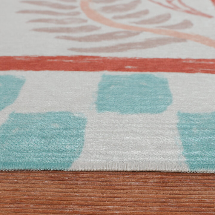 Buitenvloerkleed - Oasis Leaves Blauw/Rood - 5