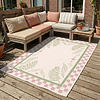 Buitenvloerkleed - Oasis Leaves Roze/Groen - thumbnail
