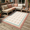Buitenvloerkleed - Oasis Palm Blauw/Rood - thumbnail