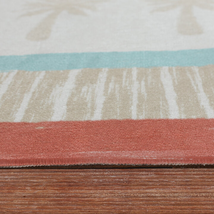 Buitenvloerkleed - Oasis Palm Blauw/Rood - 5