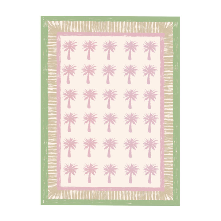 Buitenvloerkleed - Oasis Palm Roze/Groen - 1