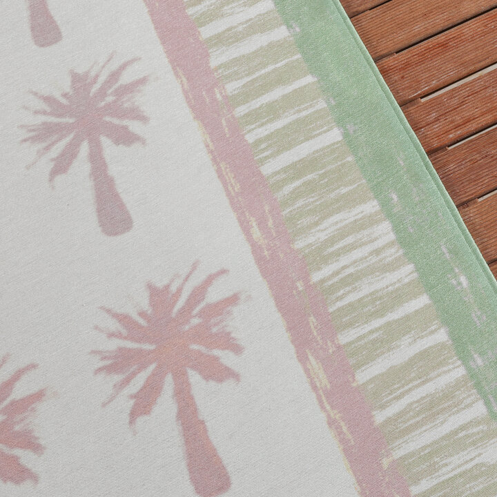 Buitenvloerkleed - Oasis Palm Roze/Groen - 2