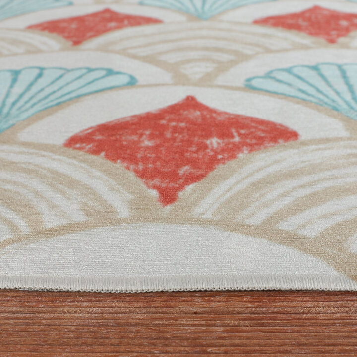 Buitenvloerkleed - Oasis Shell Blauw/Rood - 5