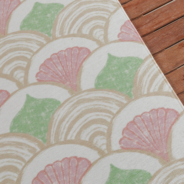 Buitenvloerkleed - Oasis Shell Roze/Groen - 2