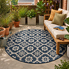 Rond buitenkleed - Rio Flower Blauw - thumbnail