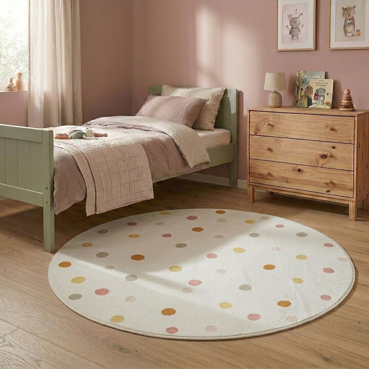 Rond wasbaar kindervloerkleed - Evi Confetti Multicolor