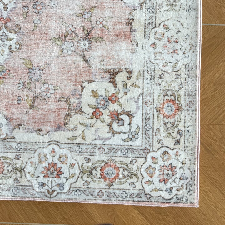 Vintage vloerkleed - Ember Medaillon Roze - 3