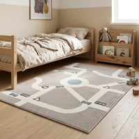 Kinderkamer vloerkleed - Bowie Autoweg Taupe