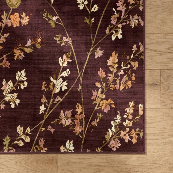 Wasbaar vloerkleed - Misty Floral Bruin - 3
