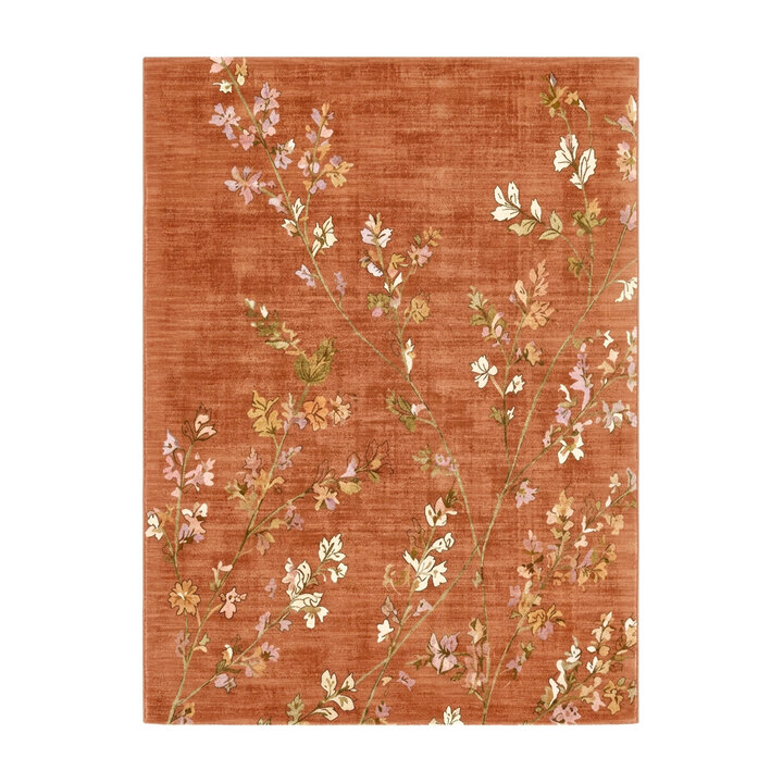 Wasbaar vloerkleed - Misty Floral Terracotta - 1