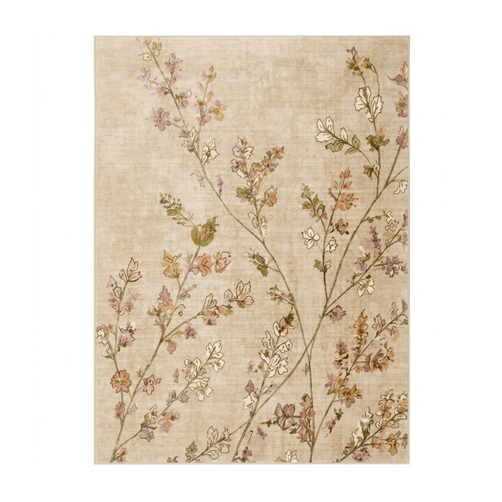 Wasbaar vloerkleed - Misty Floral Creme - 1