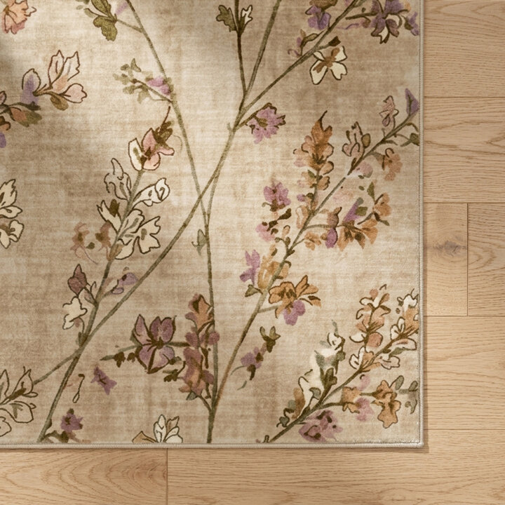 Wasbaar vloerkleed - Misty Floral Creme - 3