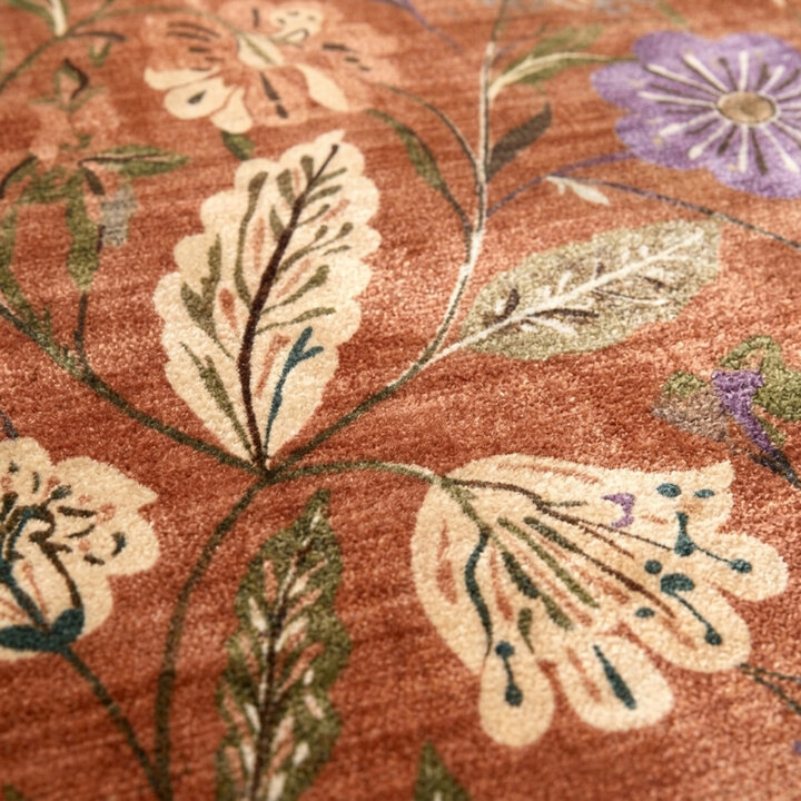 Wasbaar vloerkleed - Misty Flowers Terracotta - 2