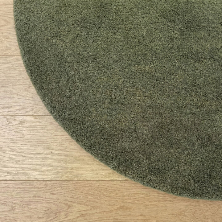 Rond wollen vloerkleed - Leone Groen - 3