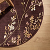 Rond wasbaar vloerkleed - Misty Floral Bruin - thumbnail 3