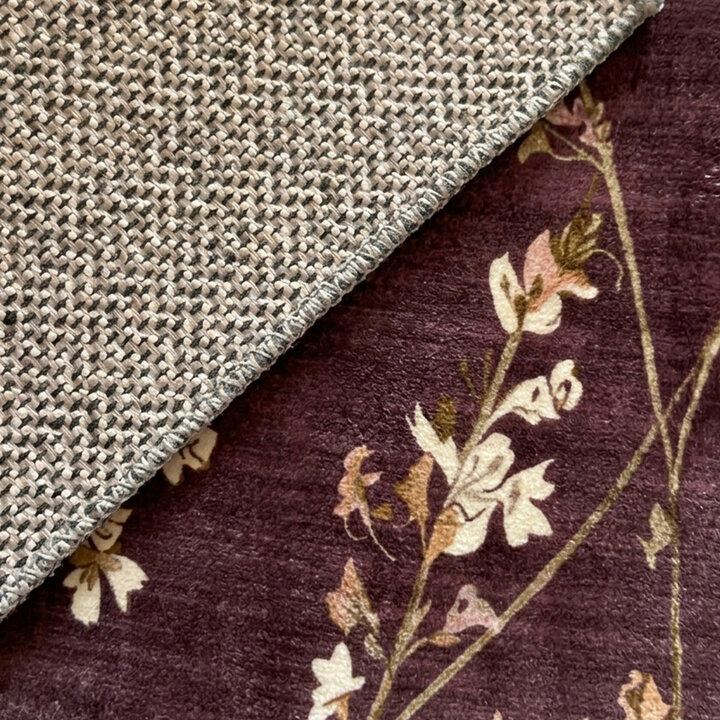 Rond wasbaar vloerkleed - Misty Floral Bruin - 4