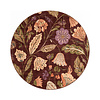Rond wasbaar vloerkleed - Misty Flowers Bruin - thumbnail 1