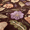 Rond wasbaar vloerkleed - Misty Flowers Bruin - thumbnail 2