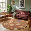 Rond wasbaar vloerkleed - Misty Flowers Terracotta - thumbnail