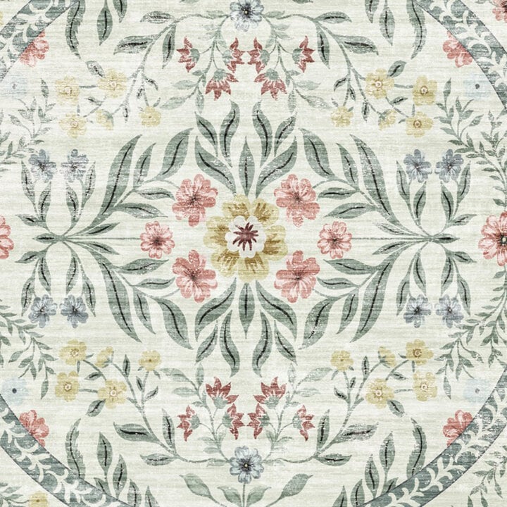Rond vintage buitenkleed - Luana Groen - 2