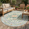 Rond vintage buitenkleed - Luana Donkergroen - thumbnail