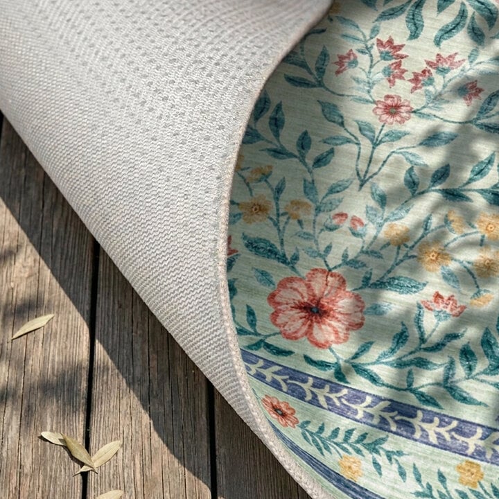 Rond vintage buitenkleed - Luana Donkergroen - 4