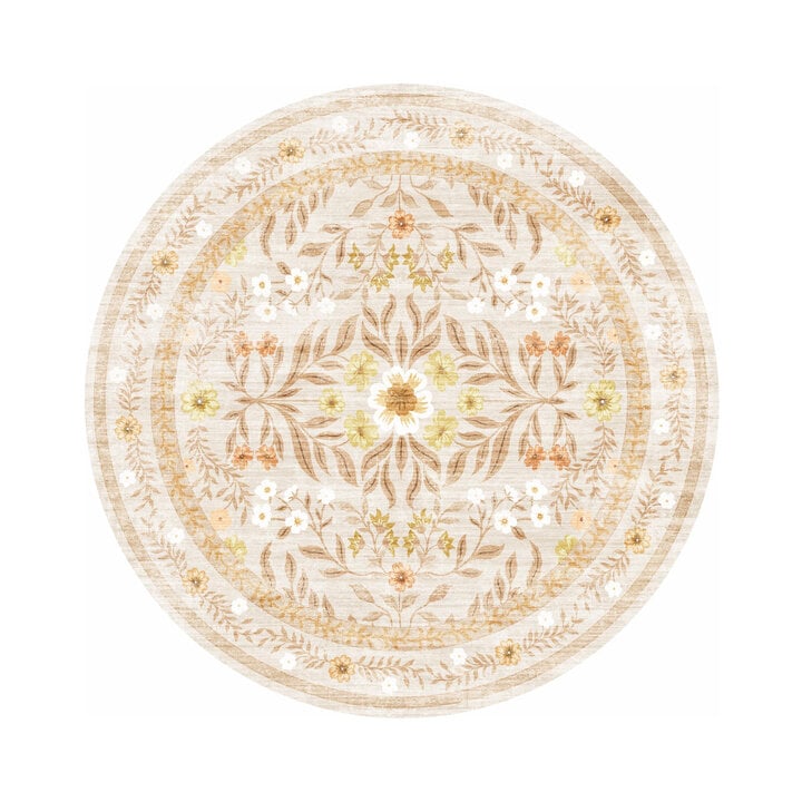 Rond vintage buitenkleed - Luana Geel - 1