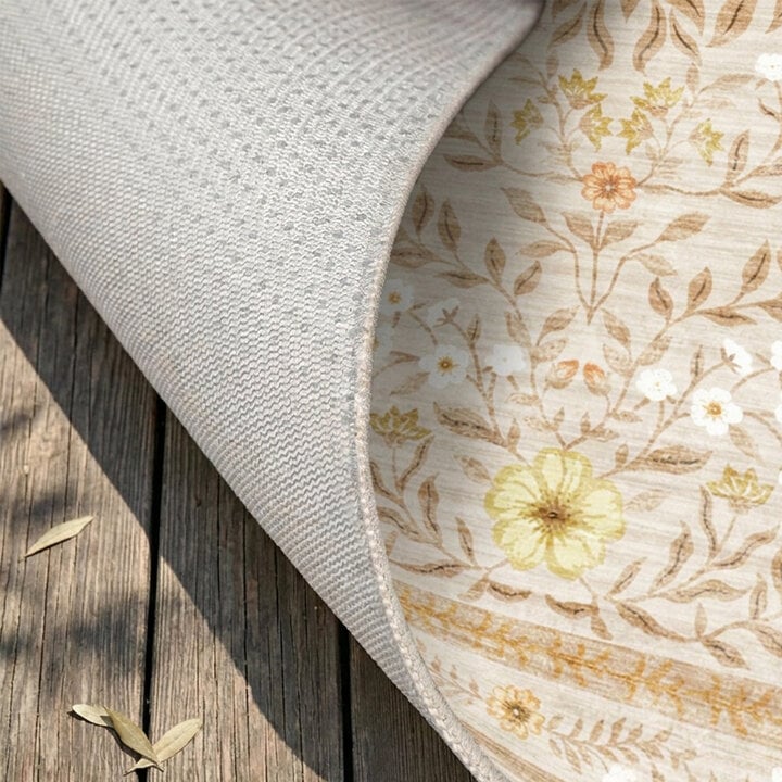 Rond vintage buitenkleed - Luana Geel - 4