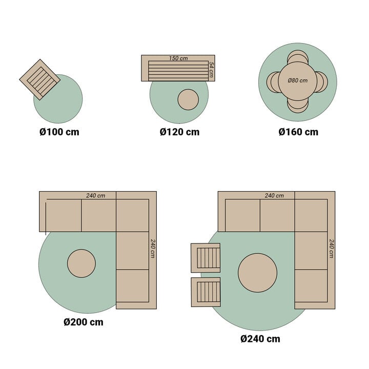 Rond vintage buitenkleed - Luana Geel - 5