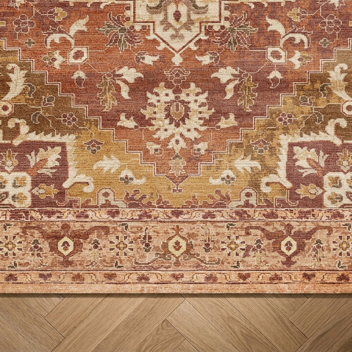 Vintage vloerkleed - Sage Medallion Terracotta - 4