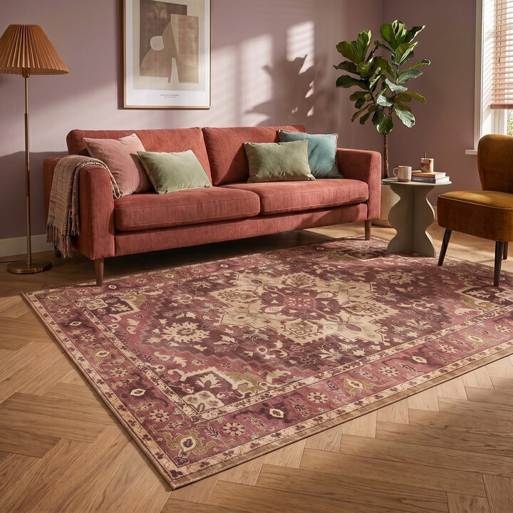 Vintage vloerkleed - Sage Medallion Rood