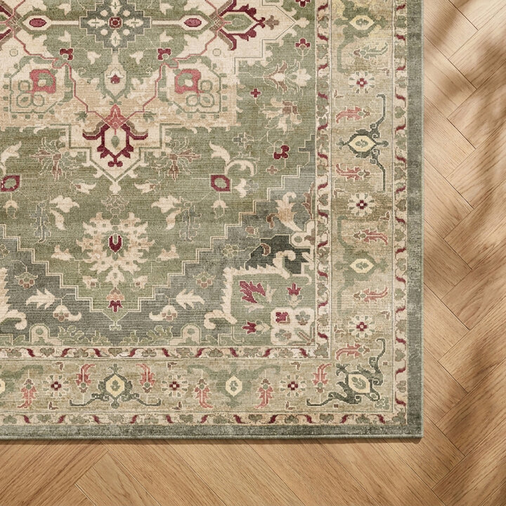 Vintage vloerkleed - Sage Medallion Groen - 3