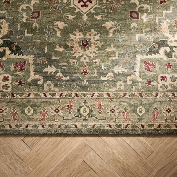 Vintage vloerkleed - Sage Medallion Groen - 4
