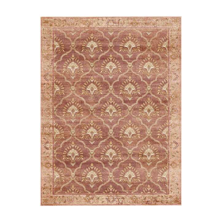 Vintage vloerkleed - Sage Grid Terracotta - 1