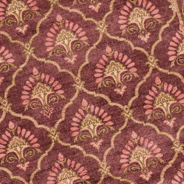 Vintage vloerkleed - Sage Grid Rood - 2