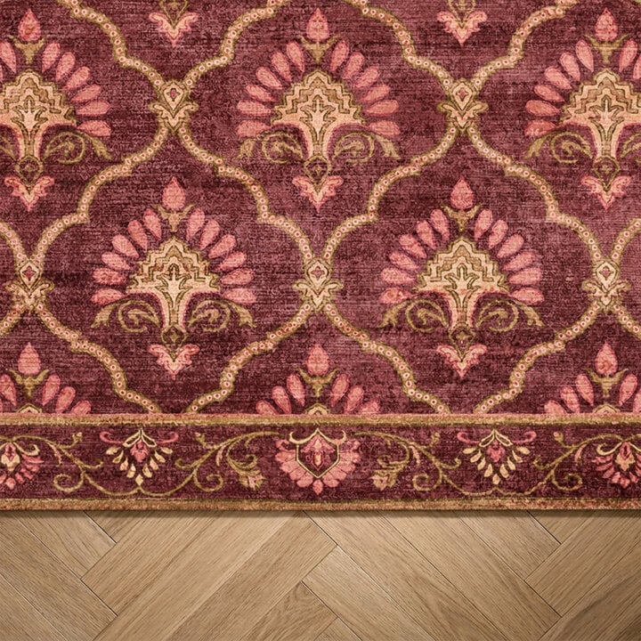 Vintage vloerkleed - Sage Grid Rood - 4